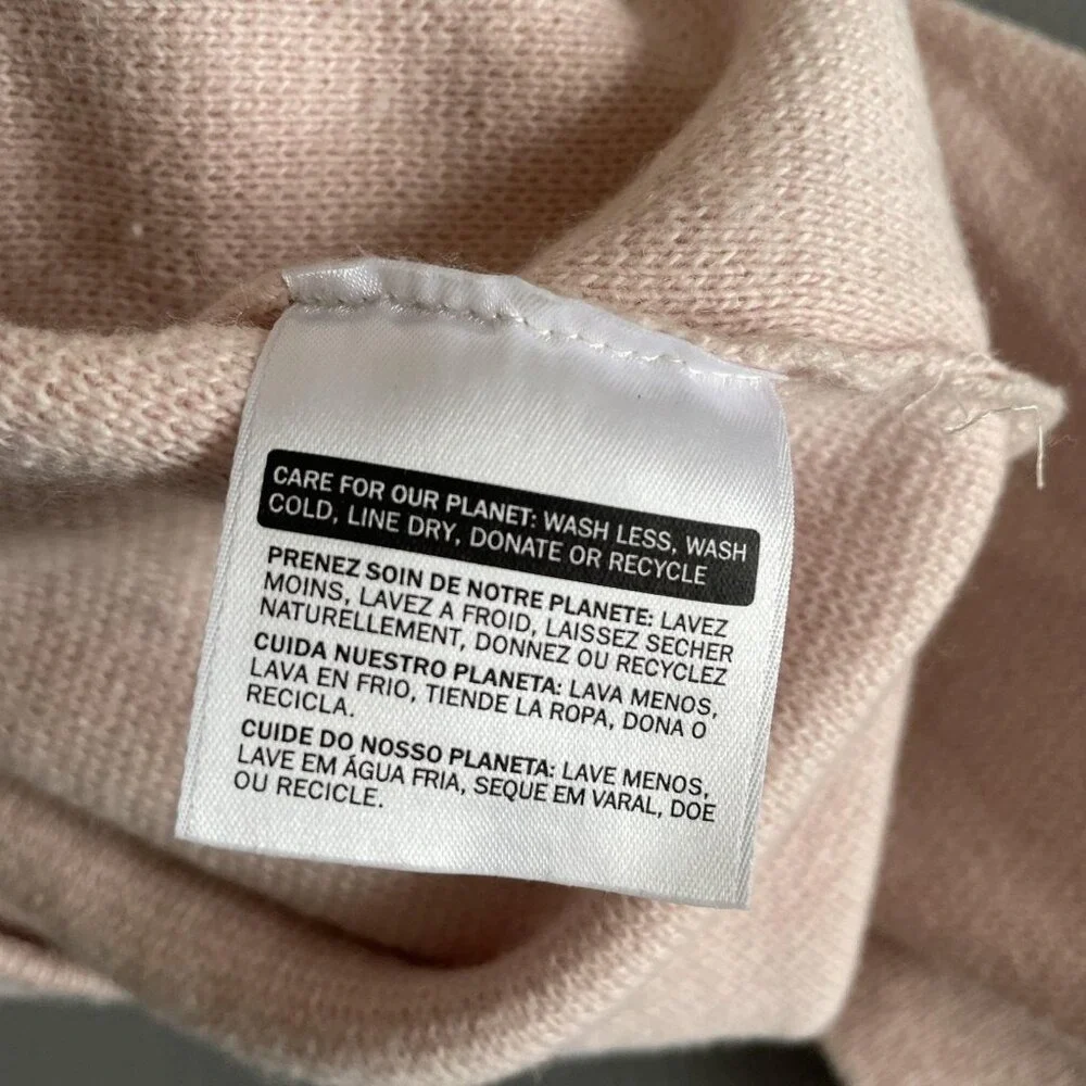 Levi's‎ Sweater Womens XS Pink Blush Crewneck Side Zip Knit Pullover Balletcore